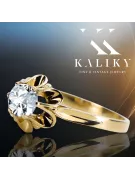 14 Karat Gelbgold Zirkon Ring Vintage Stil vrc004y
